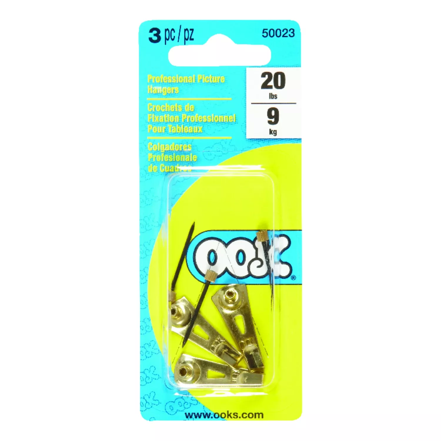 Hillman Ook Professional Picture Hanger 20 Lb 3 Pc