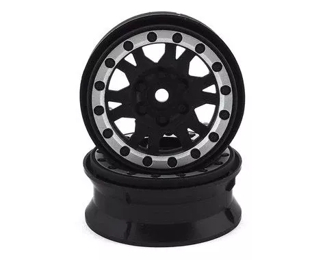 Impulse 1.9″ Black/Silver Bead-Loc Wheels with 12mm Hex for 1/10 Rock Crawler (2) (PRO276913)