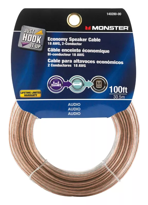 Just Hook It Up 100 Ft. Speaker Cable Awg 18 Gauge