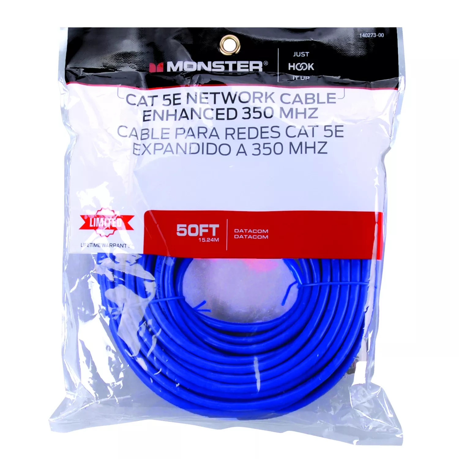 Just Hook It Up 50 Ft. L Category 5e Networking Cable - Blue