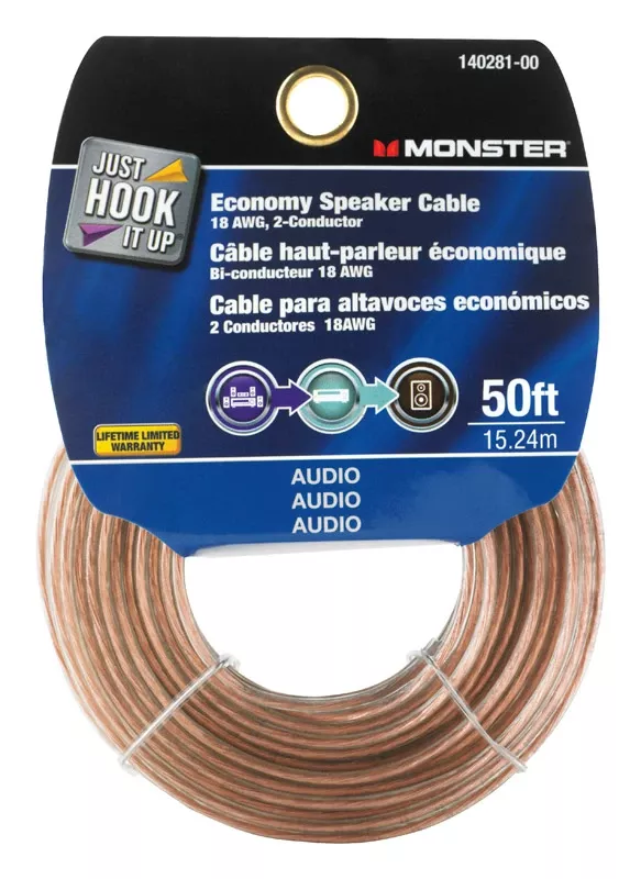 Just Hook It Up 50 Ft. Speaker Wire 18 Awg - High Quality Audio Connection