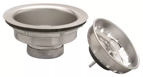 Kitchen Sink Strainer Assembly- Stainless Steel- 3-1/2"-