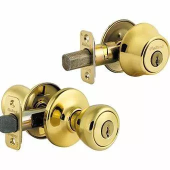 Kwikset- Entry Combo Lockset- With Double Cylinders- Brass Plated