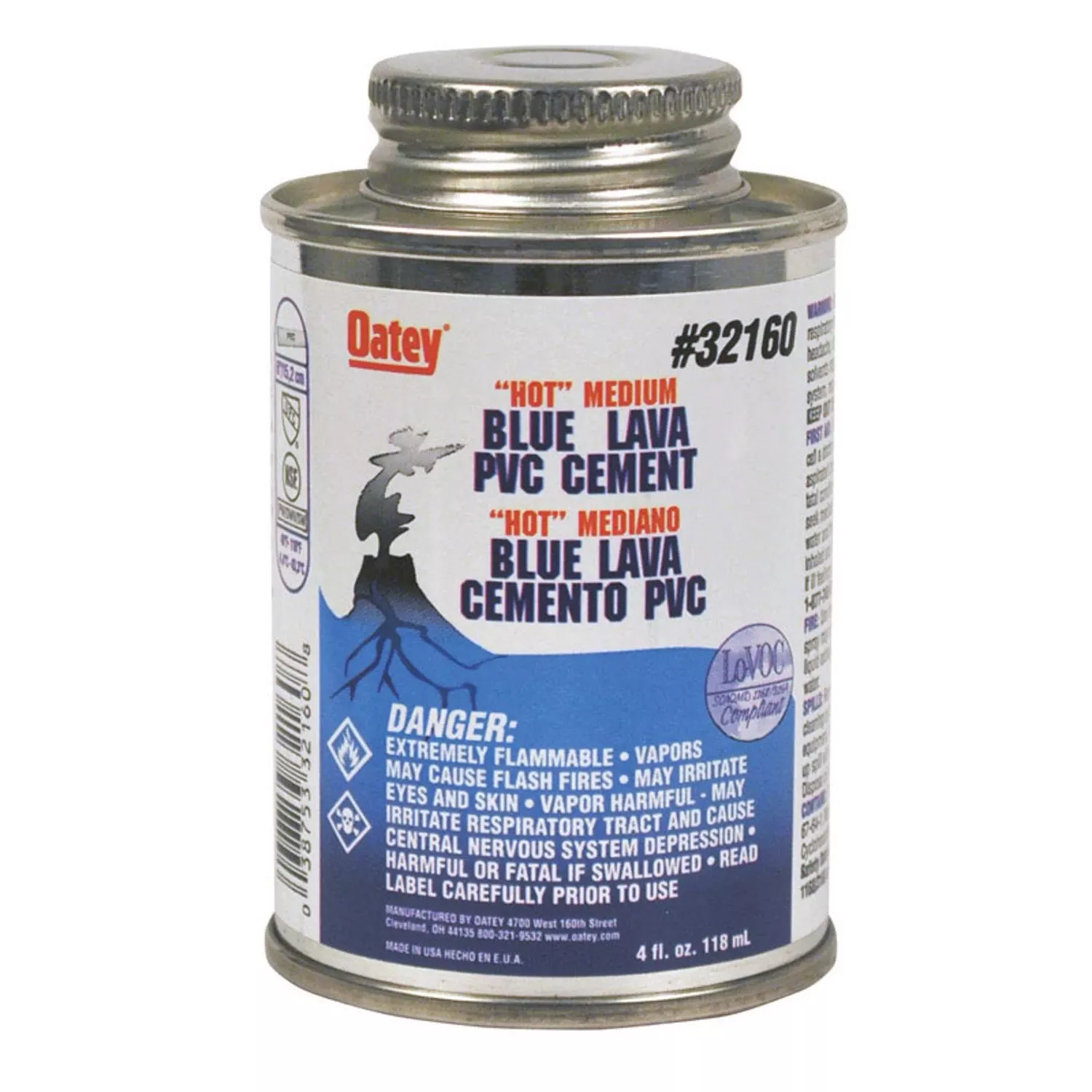 Lava Hot Blue Cement For Pvc 4 Oz - Medium Body, Fast Installation