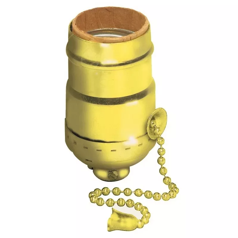 Leviton Aluminum Incandescent Medium Base Pull Chain Socket 1 Pk