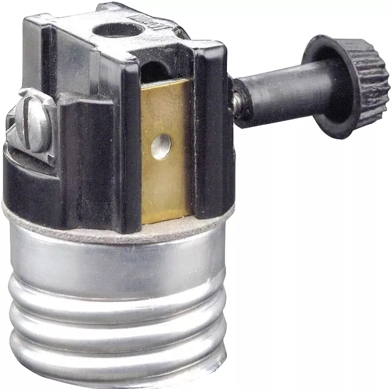 Leviton Aluminum Incandescent Medium Base Turn Knob Socket 1 Pk