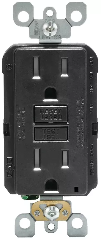 Leviton Smartlockpro 15 Amps 125 V Duplex Black Gfci Outlet 5-15r 1 Pk