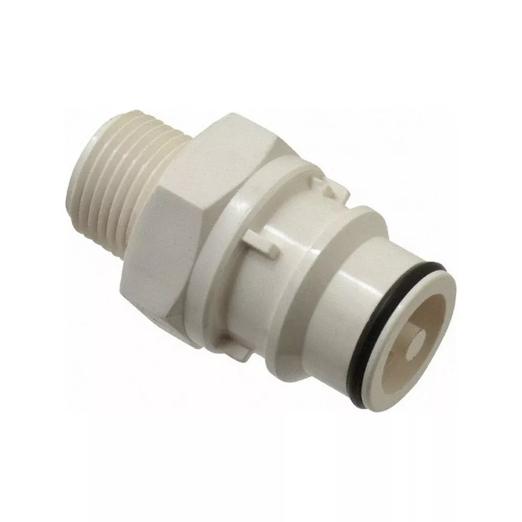 Male Quick Disc - Industrial Plastic - 1/2"Male Pipe Thread (MPT)-W/Shutoff