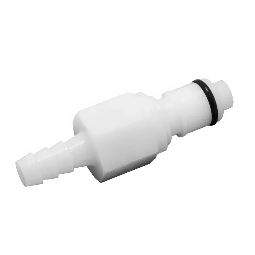 Male Quick Disc - Industrial Plastic - 1/4" Hose Barb-W/Shutoff