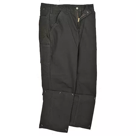 Men's Dungaree Work Pants, 34 in, Black, Cotton