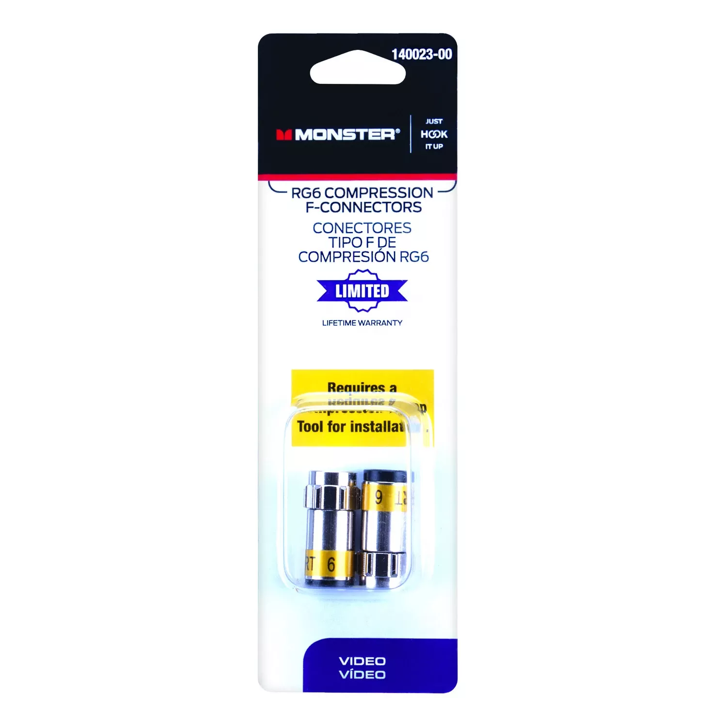 Monster Just Hook It Up Compression Rg6 Compression Connector 2 Pk