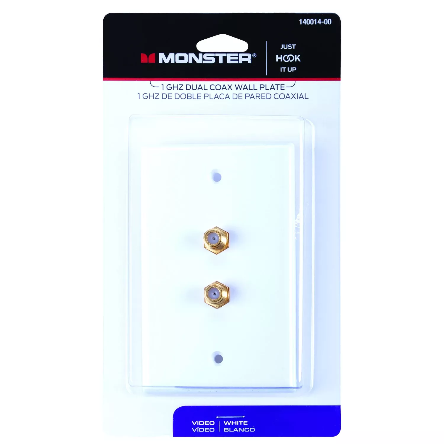 Monster Just Hook It Up White 1 Gang Plastic Dual Coax Wall Plate 1 Pk