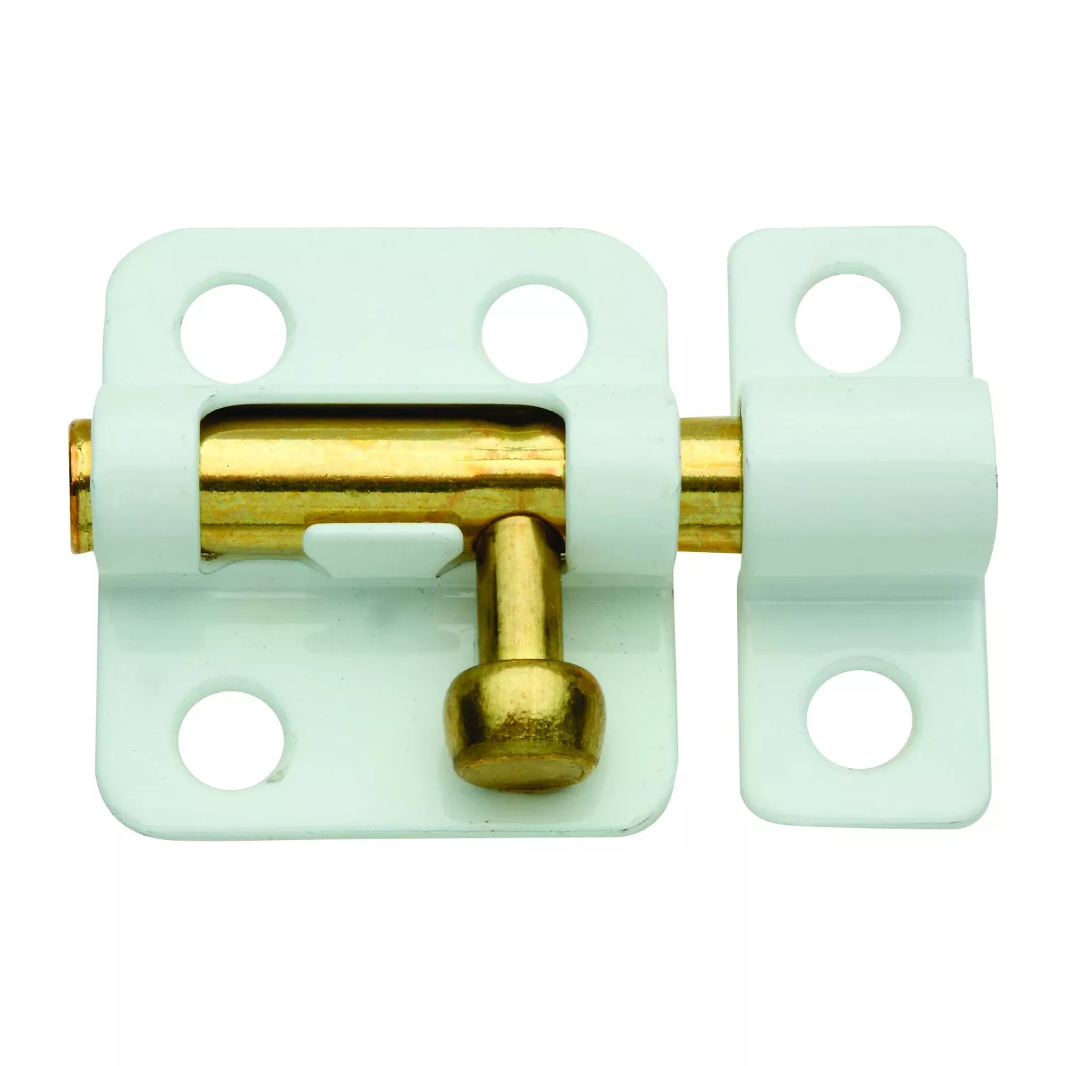 National Hardware Brass-plated White Steel Window Bolt 2 In. L X .75 In. H 1 Pk