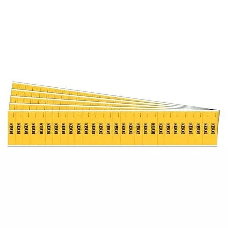 Pipe Marker, Adhesive, Black, Oxygen, PK5, 91955-PK