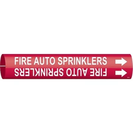 Pipe Marker,Fire Auto Sprinklers,Red, 4059-B