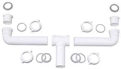 Plastic 2-bowl Center Outlet Drain