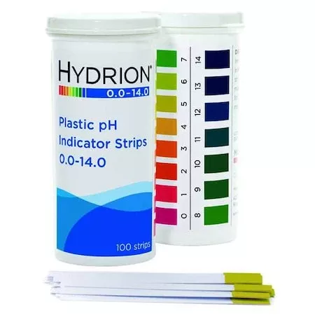 Plastic pH Indicator Strips, Spectral, Range 0 to 14 pH, Test Strips 2 3/4 in L x 1/4 in W, PK100