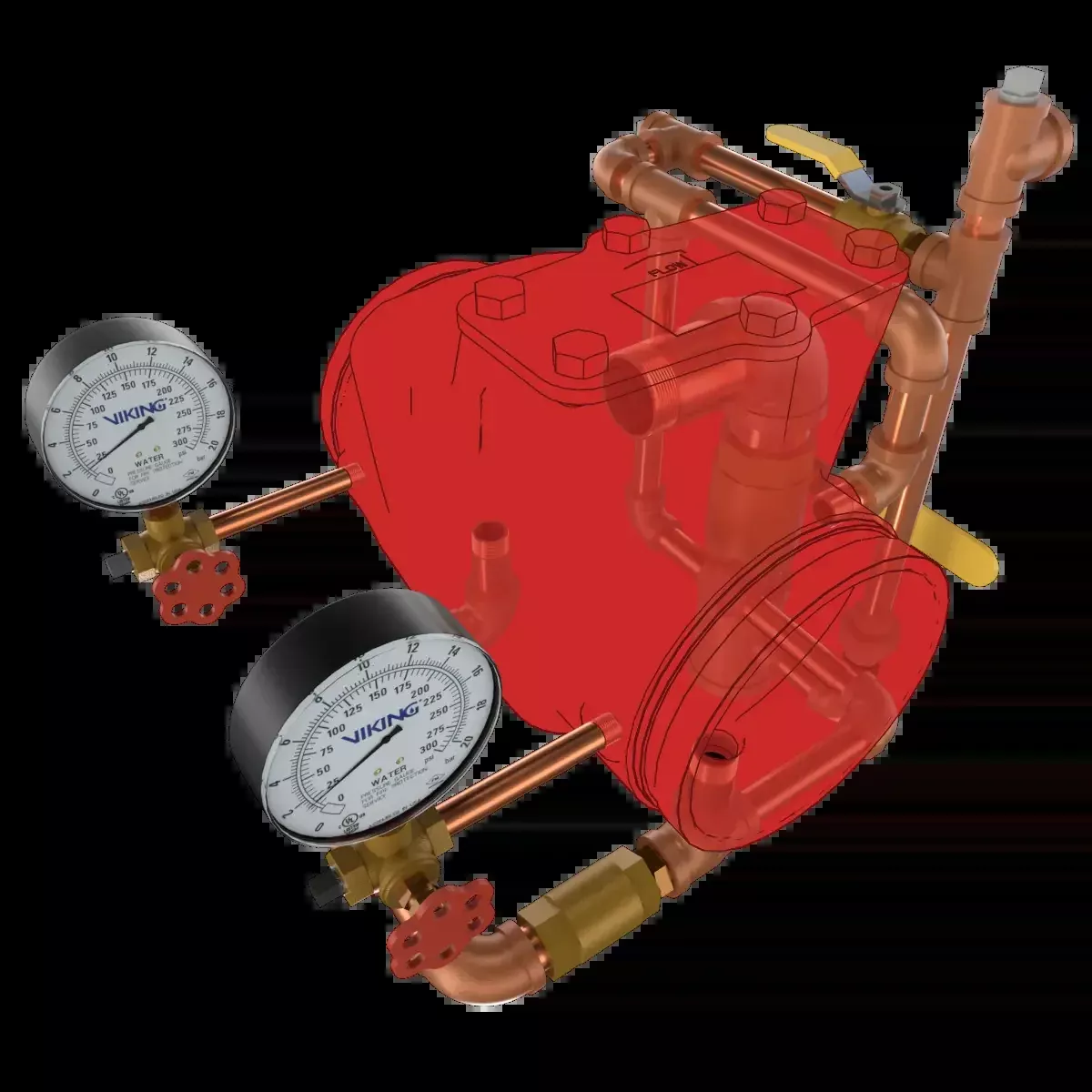 Post Indicator Ductile Iron Valve 8" ANSI U Fire Safety