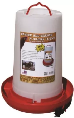 Poultry Waterer- 3 Gallon- Heated- Plastic