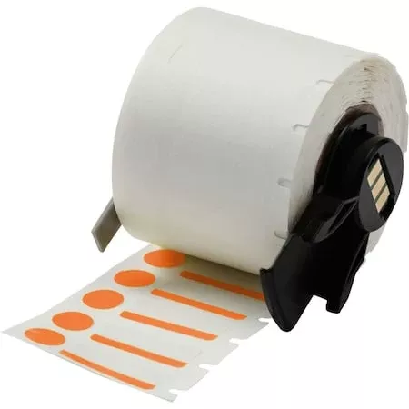 Pre-CutLabelStockRoll,Orange/White,Gloss