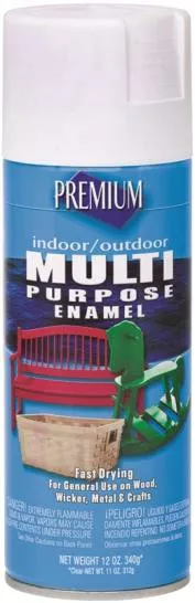 Premium- Spray Paint- White- Flat- 12 Oz