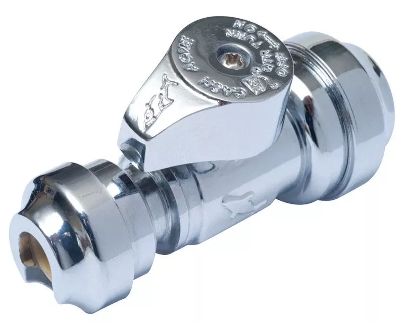 Push-fit Straight Stop Valve, 1/2 Inch By 1/4 Inch By 3/8 Inch