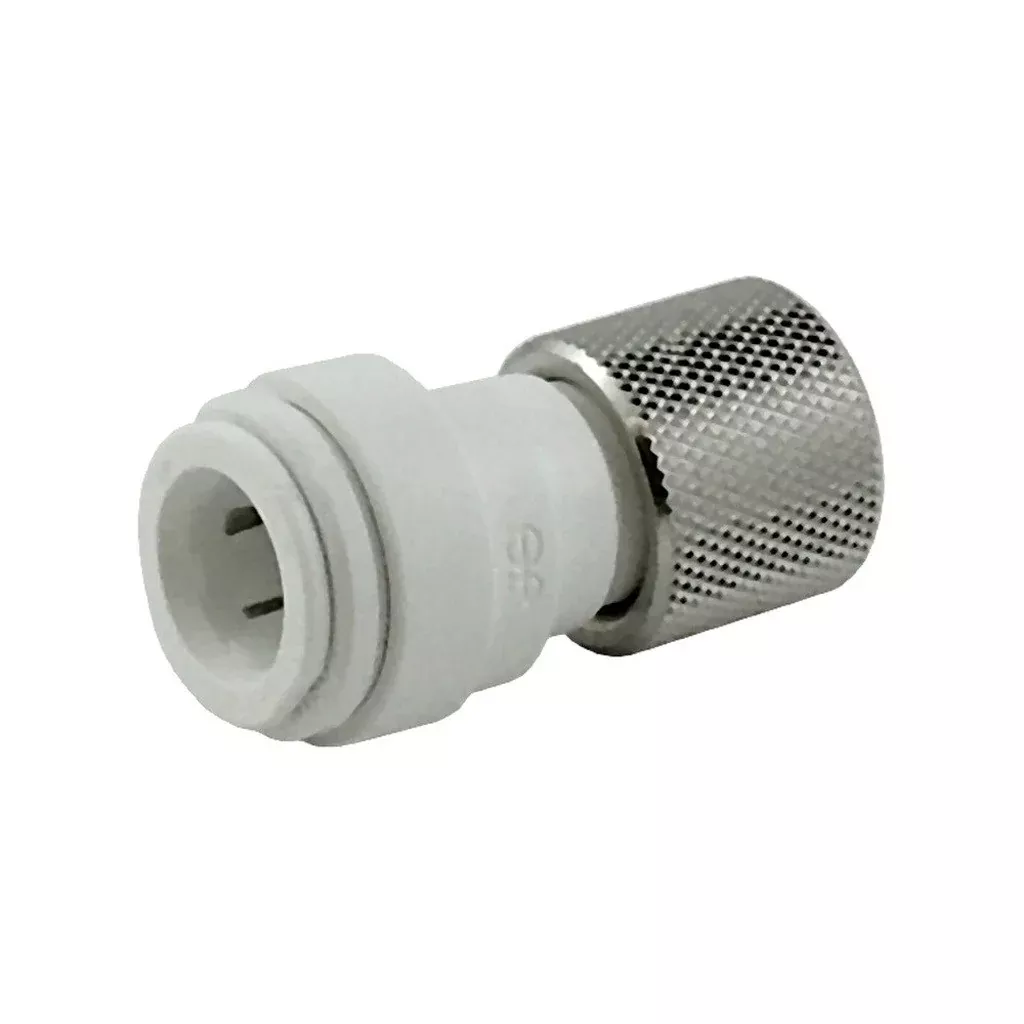 Push-In Compression Adapter - 304 Stainless Steel - 3/8"-C X 3/8"OD