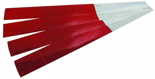 Reflective Tape Strip- Red/Silver- 2-1/4" x 18"- 4 Pack