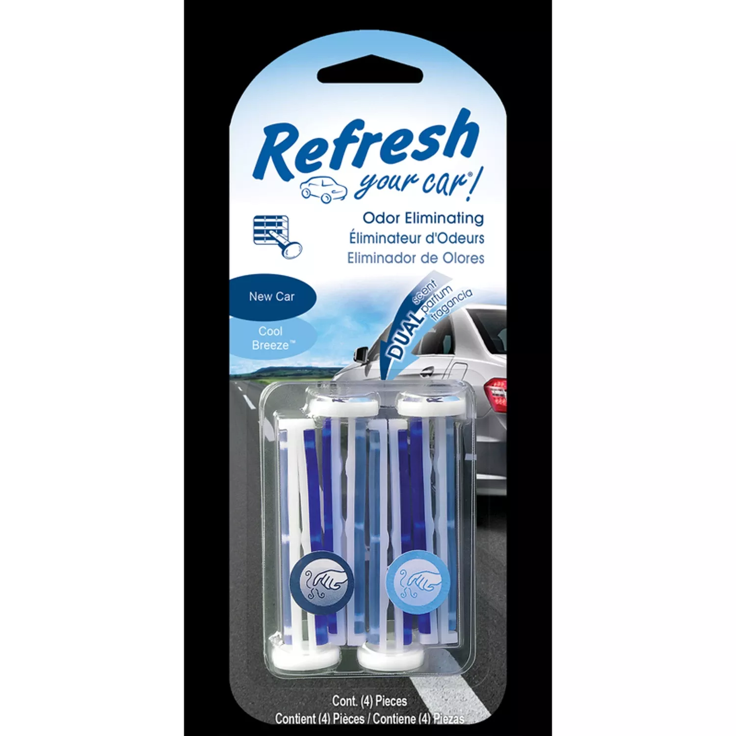 Refresh Your Car! New Car /cool Breeze Scent Car Vent Clip 0.7 Oz Solid