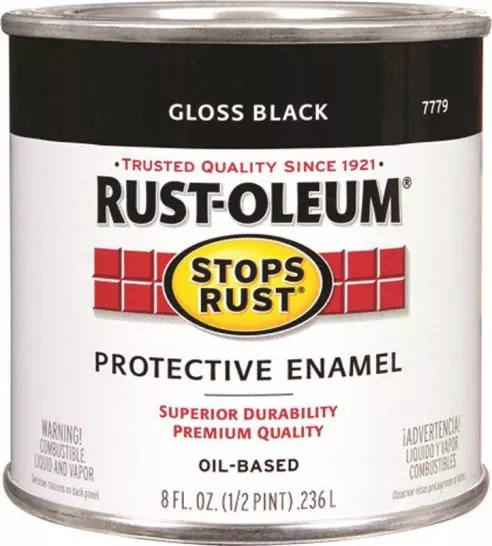 Rust-Oleum- Enamel- Black- Half Pint- Gloss