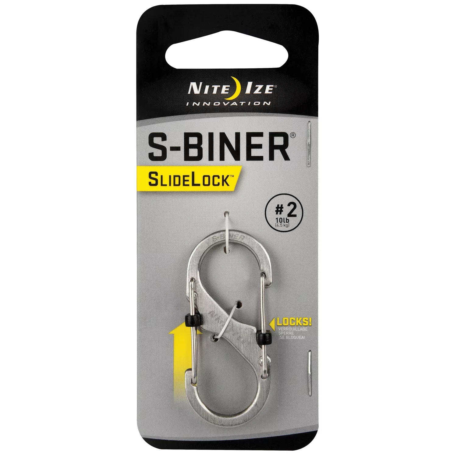 S-biner Slidelock, #2, Stainless Steel