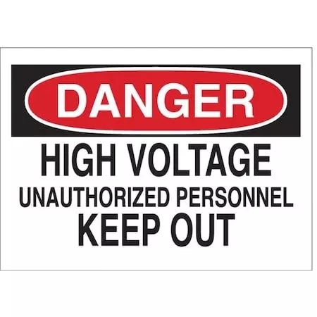 Safety Sign Label, 3 1/2 in Height, 5 in Width, Polyester, Horizontal Rectangle, English