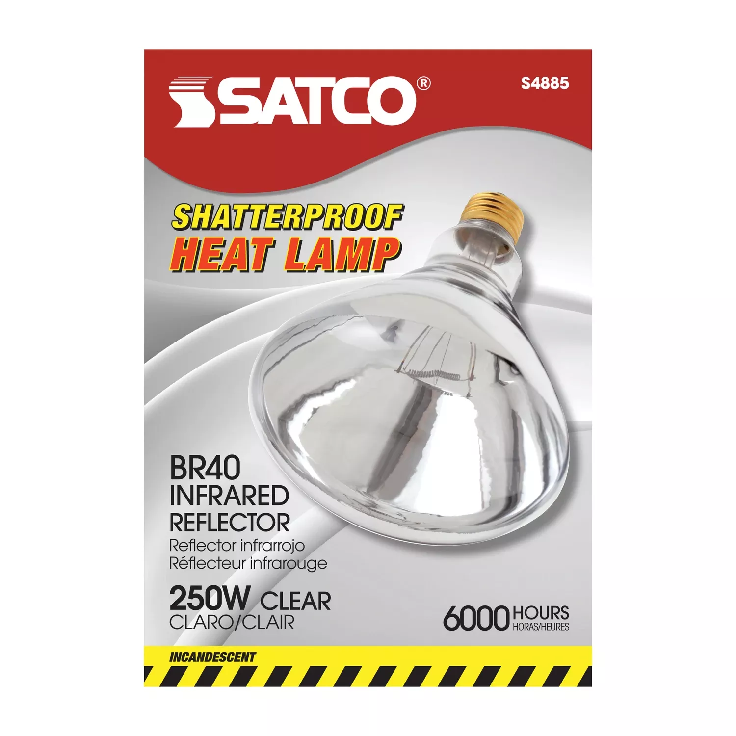 Satco 250 W Br40 Heat Lamp Incandescent Bulb E26 (medium) Warm White 1 Pk