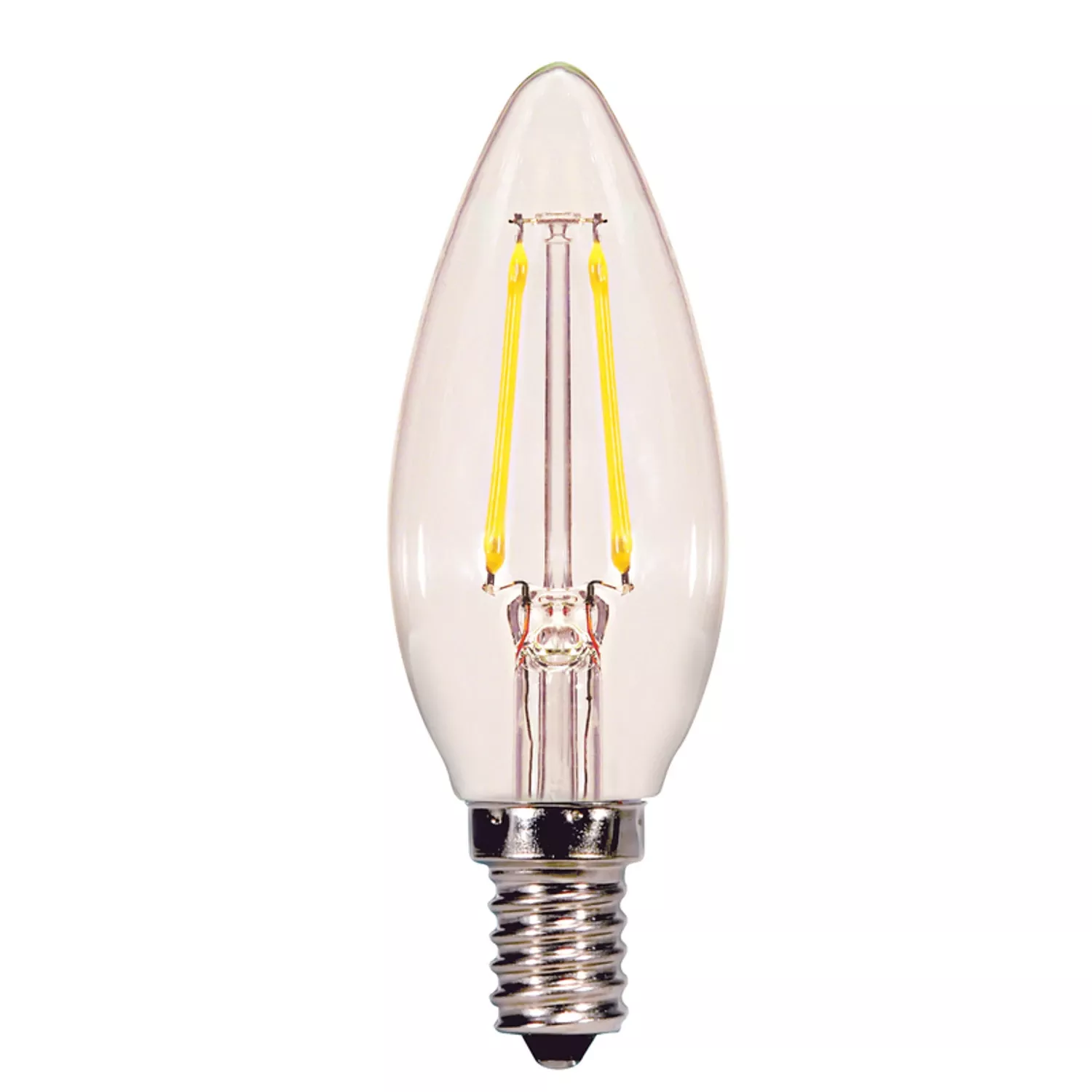 Satco B11 E12 (candelabra) Filament Led Bulb Warm White 25 Watt Equivalence 2 Pk