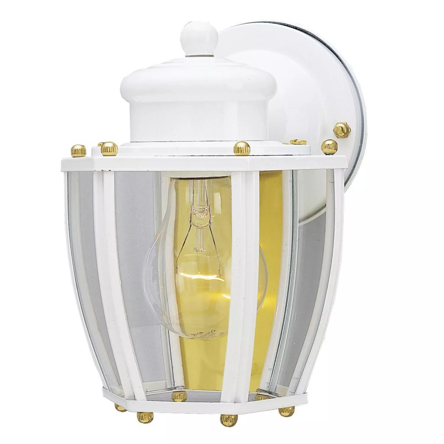 Semi-gloss Gold/white Switch Incandescent Wall Lantern, Model 66962