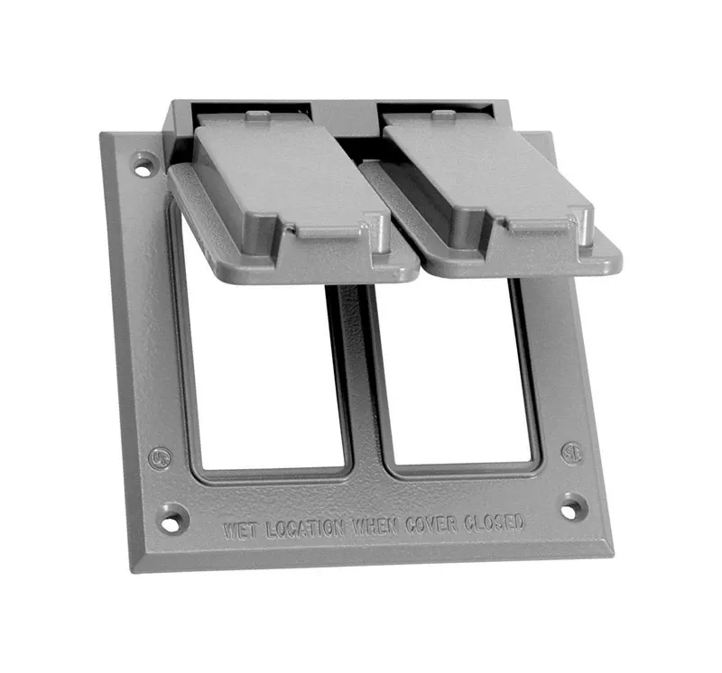 Square Metal 2 Gang Gfci Cover For Wet Locations