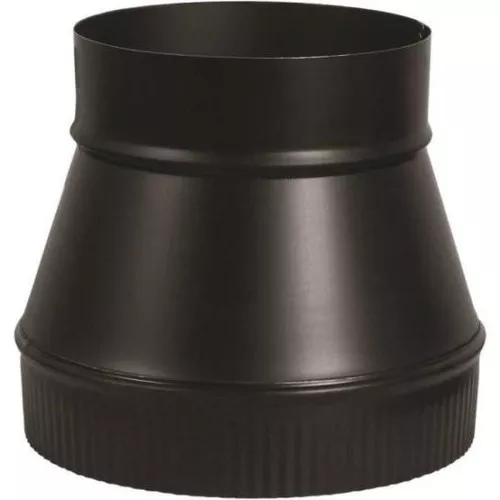 Stove Pipe- Black- Increaser- 5" x 6"- 24 Ga
