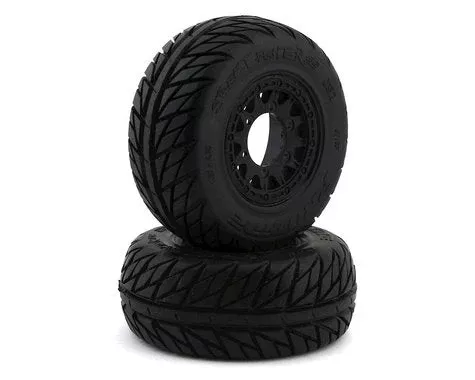 Street Fighter 2.2/3.0 SCT M2 Compound Premounted Tires with 6×30 Black Raid Wheels for 1/10 Short Course Truck (2) (PRO116710)