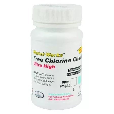 Test Strips,Free Chlorine,0-750ppm,PK50