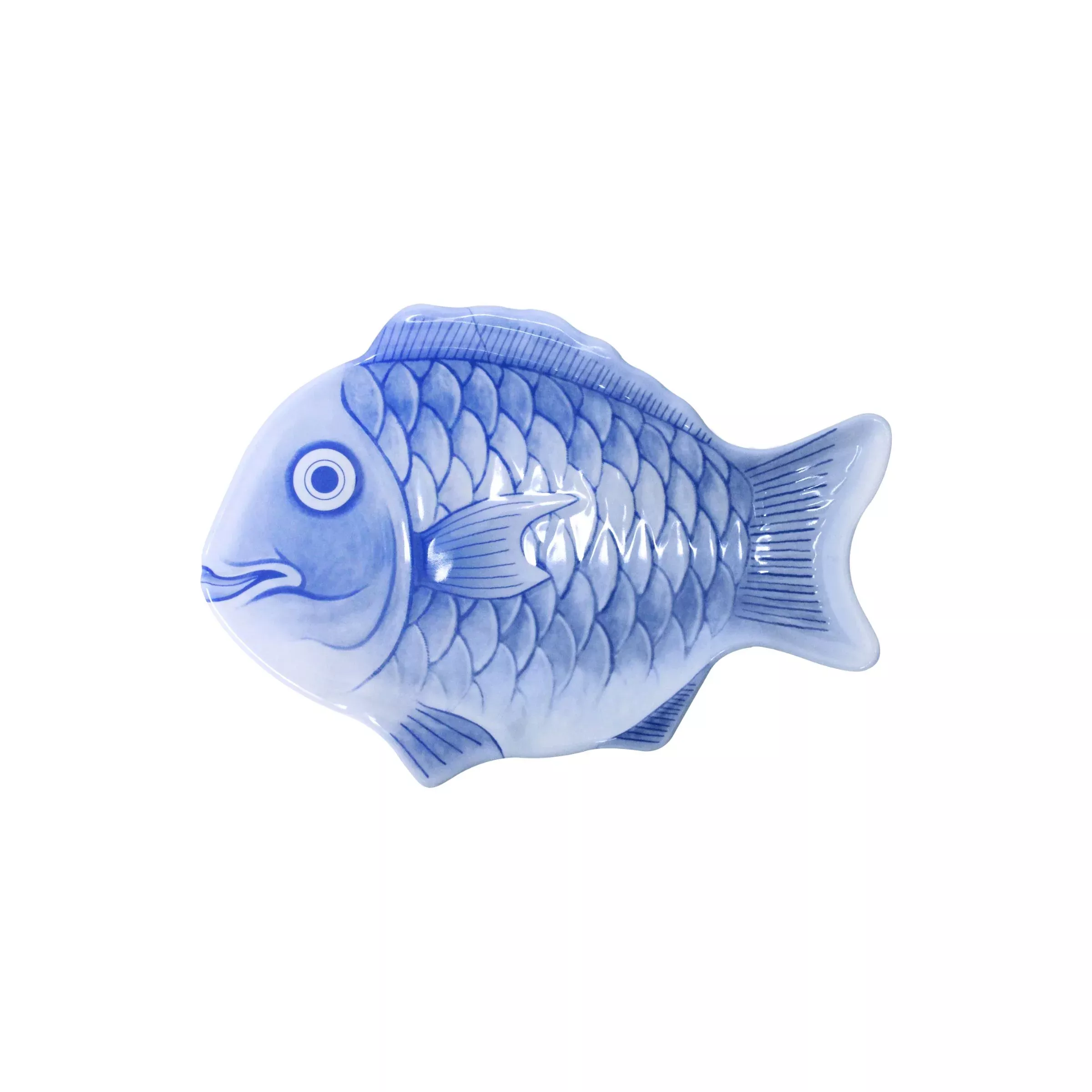 Thunder Group 1000CFB 10 Inch Break-resistant Fish Platter Melamine Blue