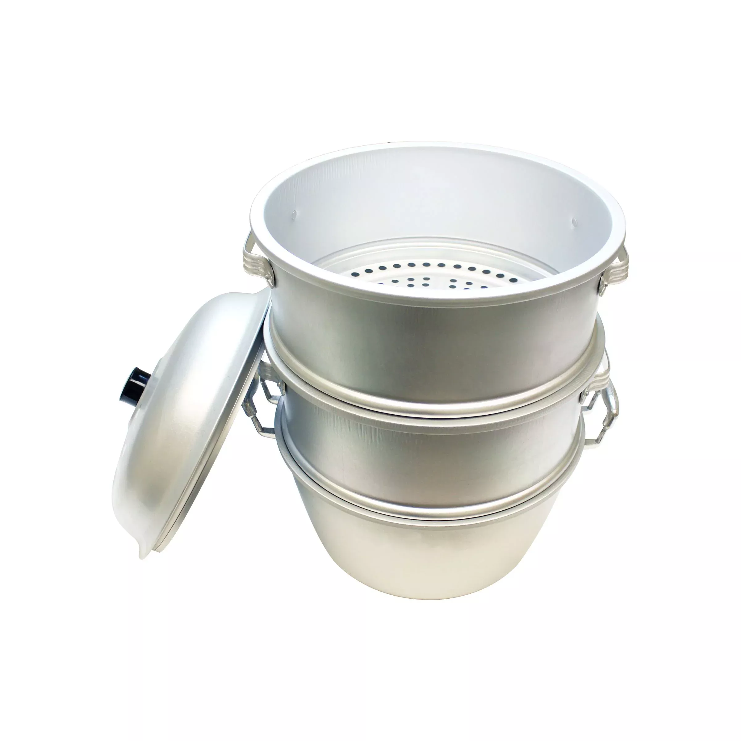 Thunder Group ALST006 13 Inch Diameter Steamer Set with 2 Perforated Stacks Aluminum