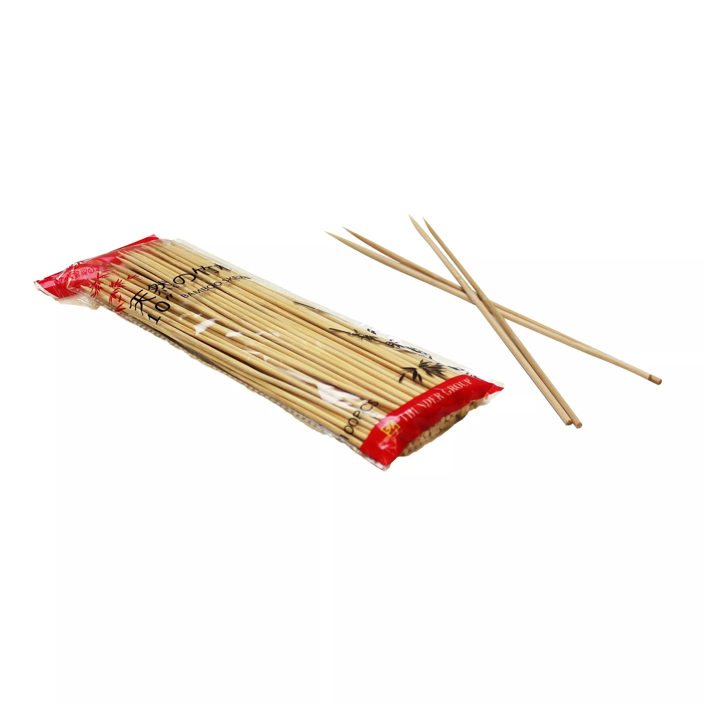 Thunder Group BAST010 10 Inch Thin Bamboo Skewers 100 Pieces per Bag