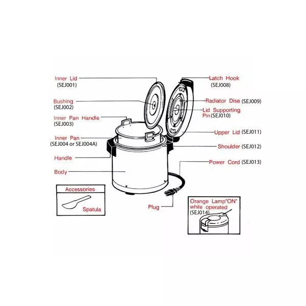 Thunder Group SEJ011 Upper Lid for SEJ18000 SEJ20000 Rice Warmers