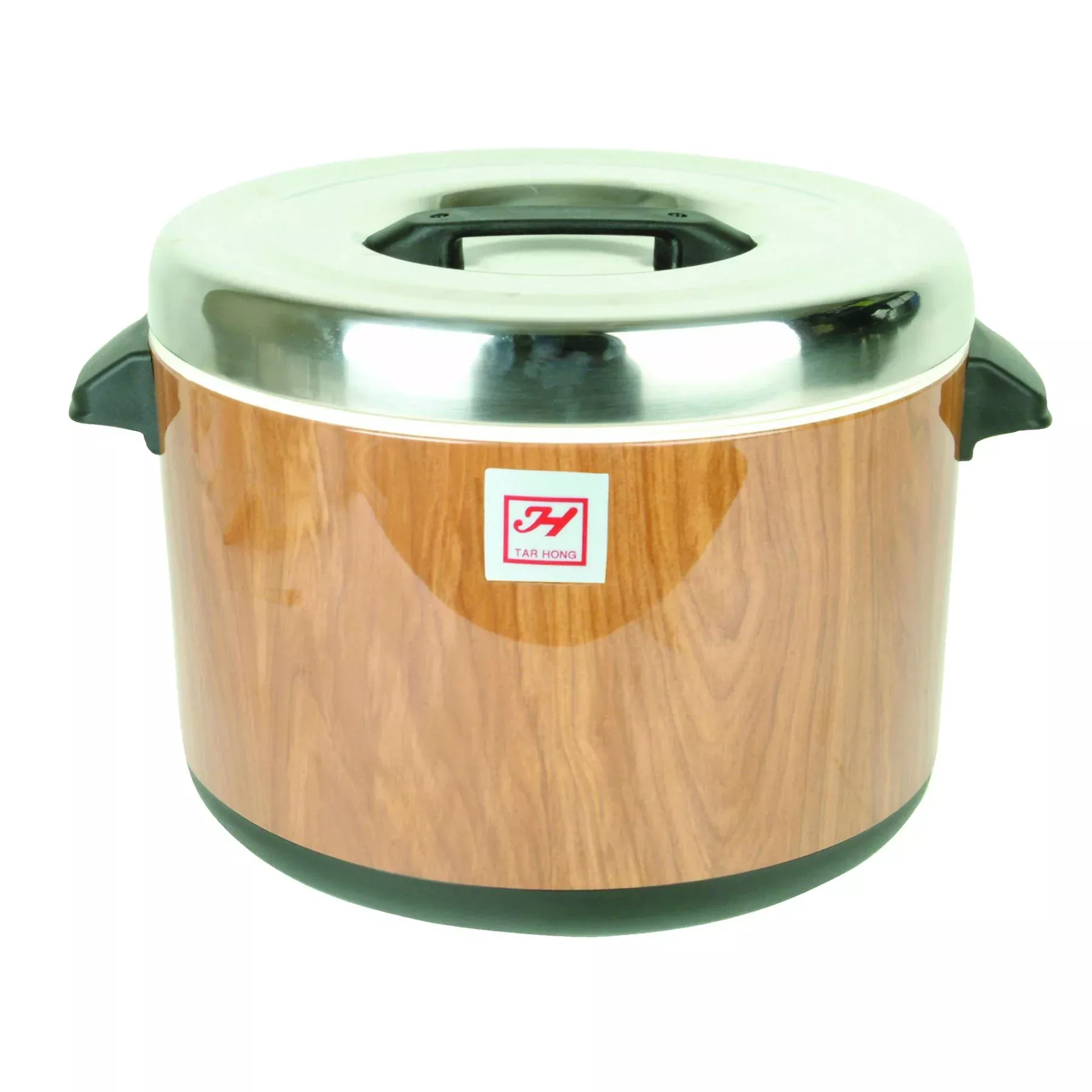 Thunder Group SEJ73000 60 Cup Non-electric Sushi Rice Container Insulated Stainless Steel Woodgrain Finish