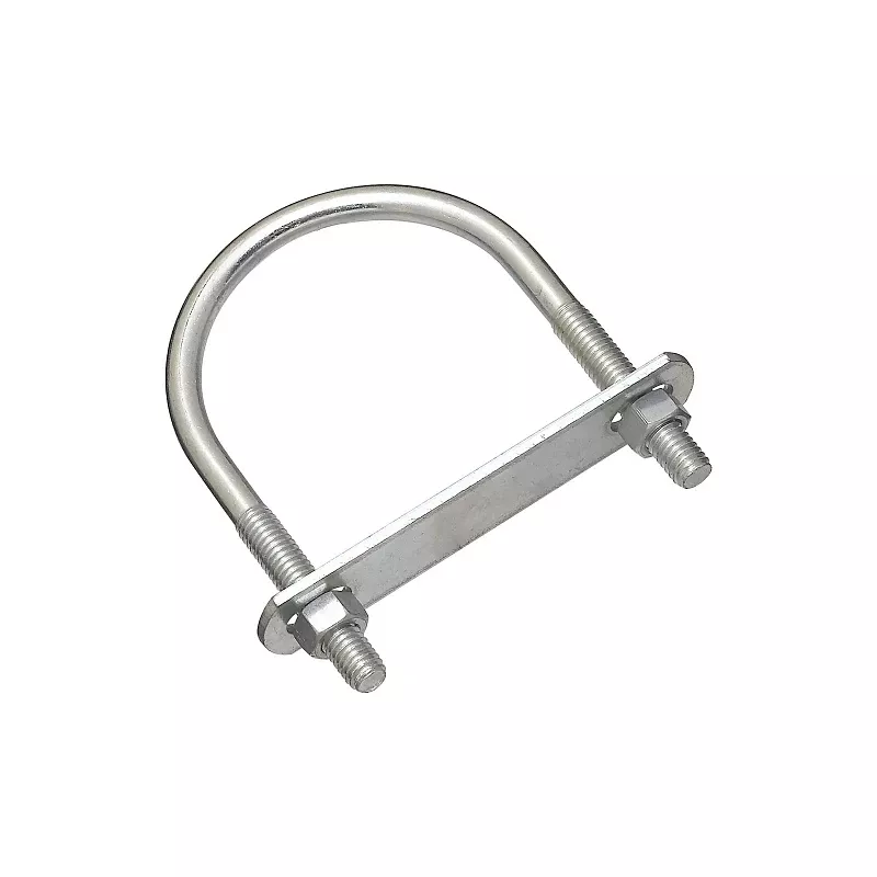 U Bolt With Plate & Hex Nuts, #652 Zinc, 3/8 X 3 X 4-1/2 In.