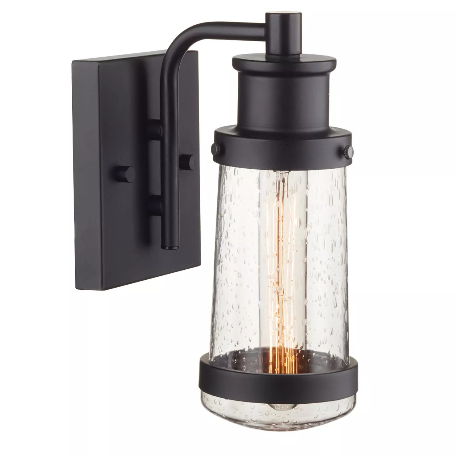 Vintage 1-light Matte Black Bennett Wall Sconce – Model 44315