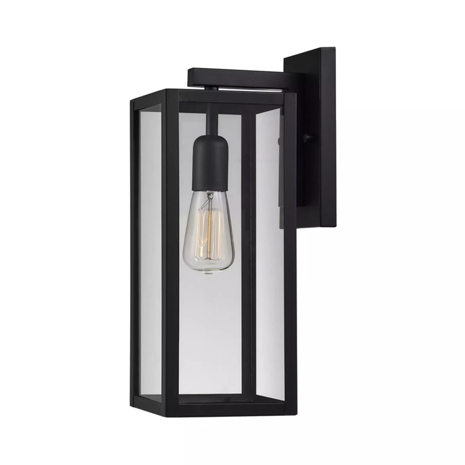 Vintage 1-light Matte Black Hurley Wall Sconce, Model 44314