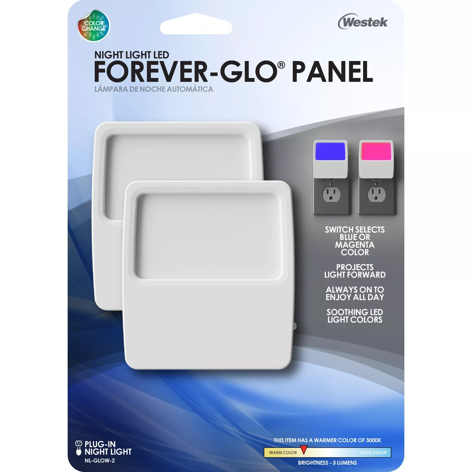 Westek Forever-glo Automatic Plug-in Led Panel Night Light