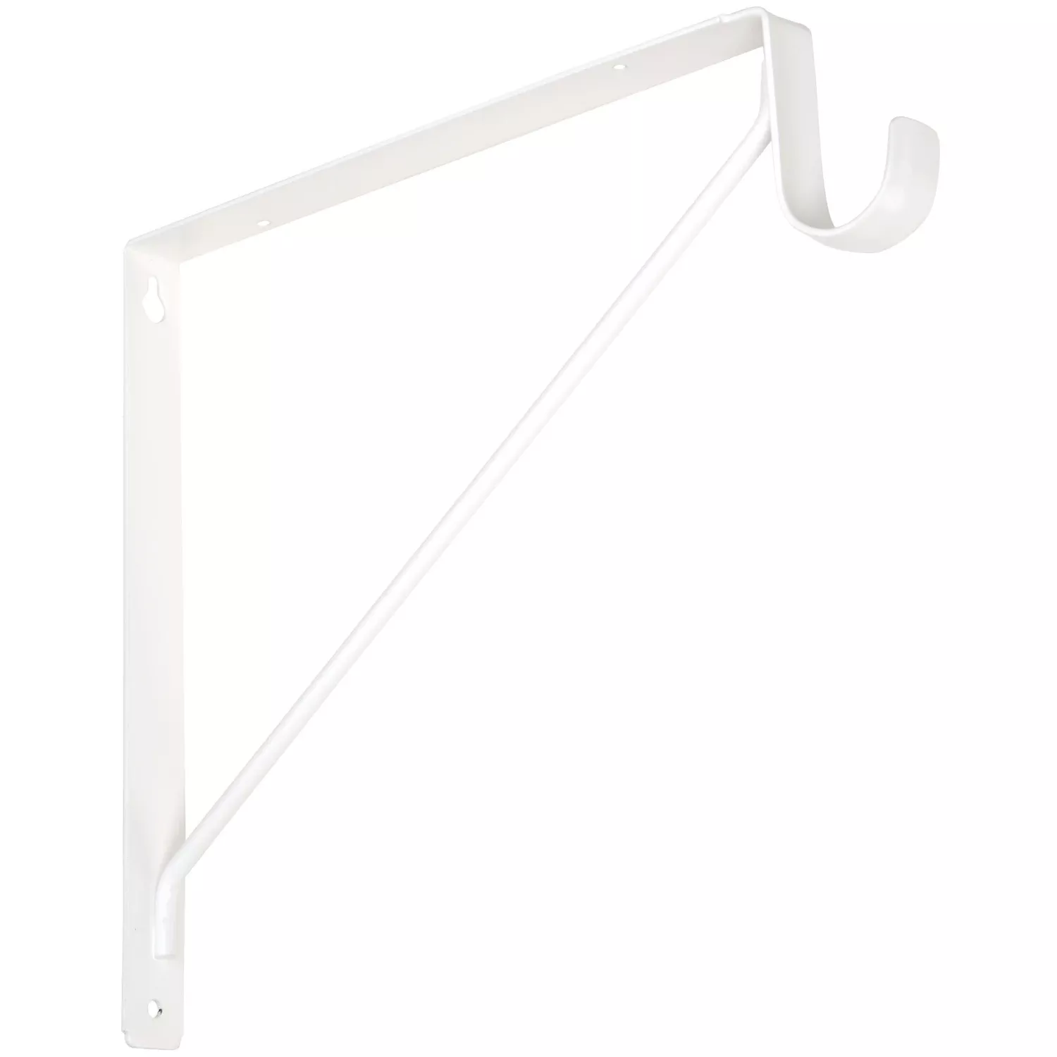 White Closet Rod Pole & Shelf Bracket