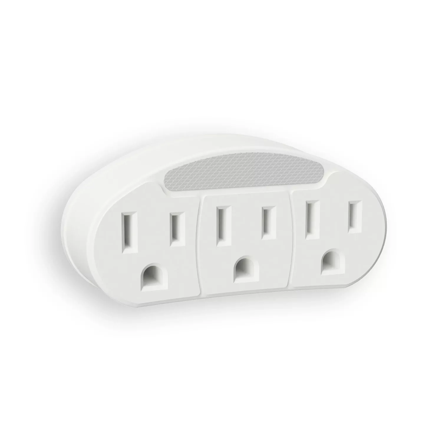 White Dusk To Dawn Led Outlet Adapter Night Light With 3 Grounded Outlets